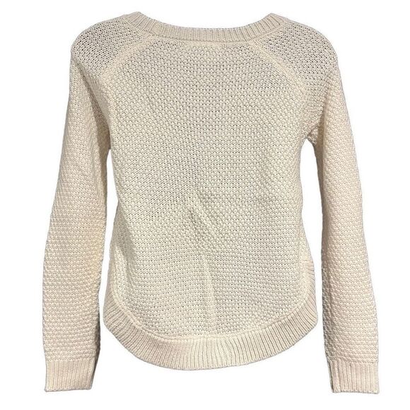 Cloud Chaser Off-White Cream Lace Rose Roses Sweater Women’s XS - Picture 2 of 7